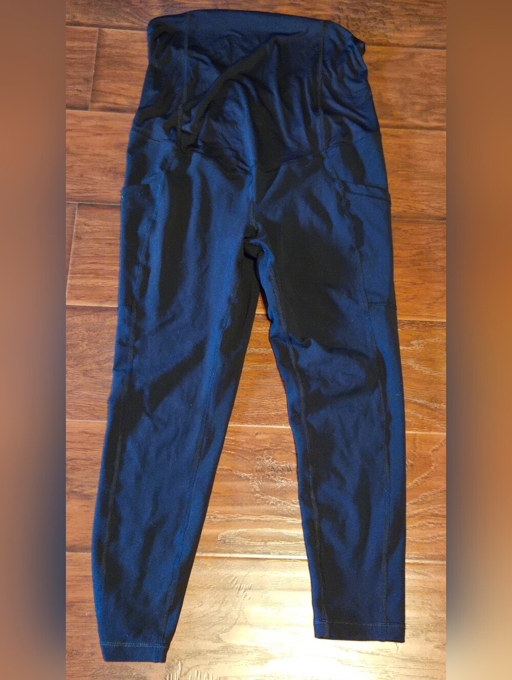 Isabel Maternity Leggings Over The Belly Back Crossover Side Pockets Med
